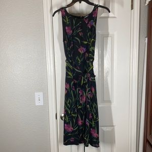 Elle Black Size 10 Floral Print Dress